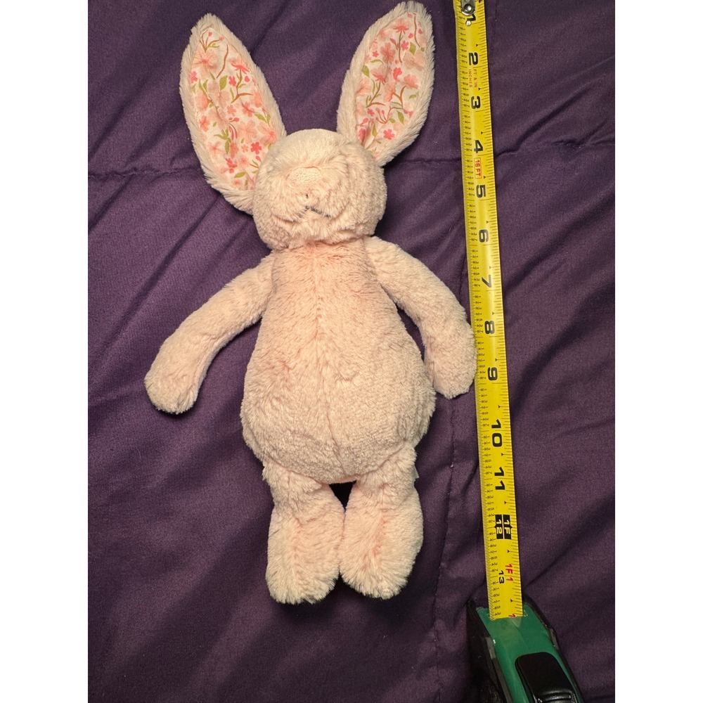 Jellycat London Bashful Blossom Bunny Pink Floral Ears Plush Stuffed Animal 12"